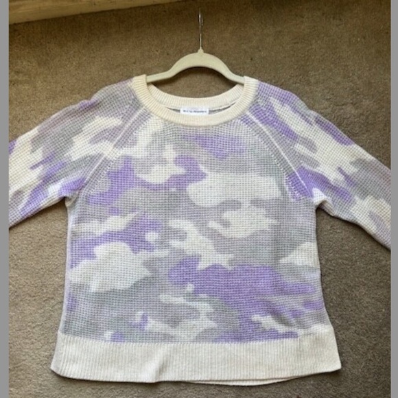 WHITE + WARREN Camo Print Cashmere Thermal Sweatshirt NWOT/sz S - Picture 9 of 14